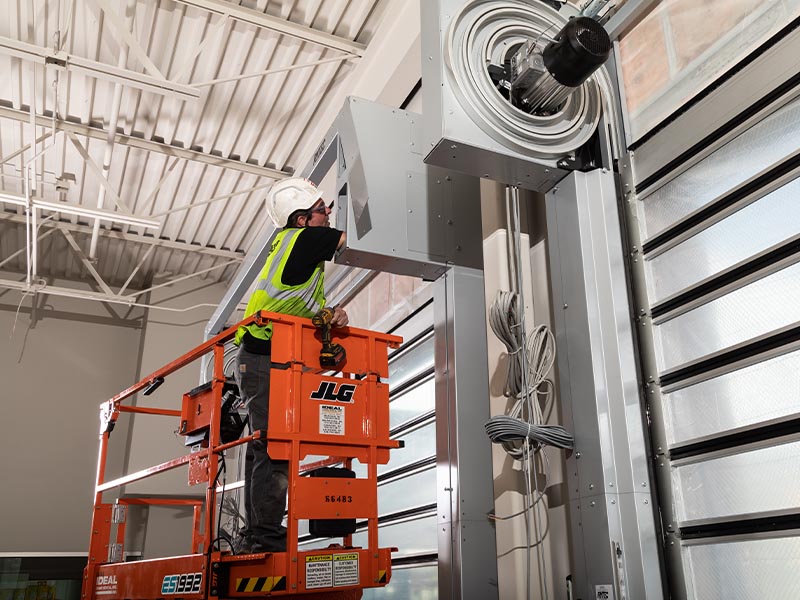 Using lift to fix an overhead door
